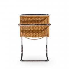 Ludwig Mies Van Der Rohe Mies van der Rohe for Knoll MR Mid Century Rattan and Chrome Chairs Pair - 4521886