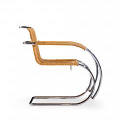 Ludwig Mies Van Der Rohe Mies van der Rohe for Knoll MR Mid Century Rattan and Chrome Chairs Pair - 4521888