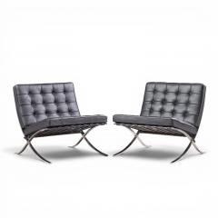 Ludwig Mies Van Der Rohe Mies van der Rohe for Knoll Mid Century Barcelona Chairs Pair - 4660135