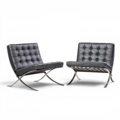 Ludwig Mies Van Der Rohe Mies van der Rohe for Knoll Mid Century Barcelona Chairs Pair - 4660136