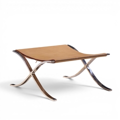 Ludwig Mies Van Der Rohe Mies van der Rohe for Knoll Mid Century Barcelona Stool with Cowhide Sling - 4712995