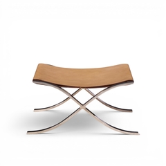 Ludwig Mies Van Der Rohe Mies van der Rohe for Knoll Mid Century Barcelona Stool with Cowhide Sling - 4712997