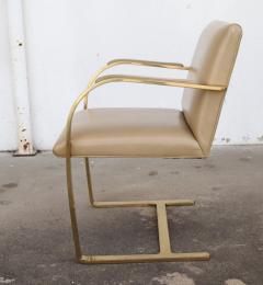 Ludwig Mies Van Der Rohe One Brass Flat Bar Brno Chairs by Mies Van Der Rohe - 2995528