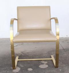 Ludwig Mies Van Der Rohe One Brass Flat Bar Brno Chairs by Mies Van Der Rohe - 2995529