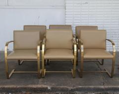 Ludwig Mies Van Der Rohe One Brass Flat Bar Brno Chairs by Mies Van Der Rohe - 2995532