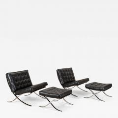 Ludwig Mies Van Der Rohe Pair of 20th Century Easy Chairs in the Style of Mies van der Rohe - 4508028