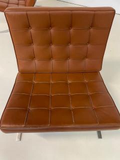 Ludwig Mies Van Der Rohe Pair of Brown Leather Barcelona Chairs by Mies Van Der Rohe for Knoll - 2992746