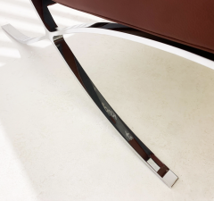 Ludwig Mies Van Der Rohe Pair of Burgundy Leather Barcelona Chairs by Mies Van Der Rohe for Knoll 1990s - 3623671