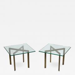 Ludwig Mies Van Der Rohe Pair of Mies van der Rohe Bronze Barcelona Side Tables - 1011333