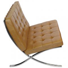 Ludwig Mies Van Der Rohe Pair of Stainless Barcelona Chairs in Tan Leather by Mies Van Der Rohe for Knoll - 263180
