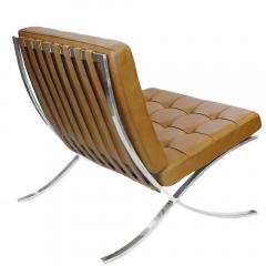 Ludwig Mies Van Der Rohe Pair of Stainless Barcelona Chairs in Tan Leather by Mies Van Der Rohe for Knoll - 263181