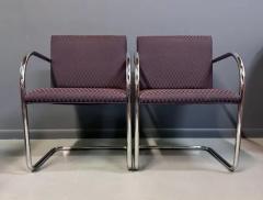 Ludwig Mies Van Der Rohe Pair of Tubular Ludwig Mies van der Rohe Brno Armchairs by Gordon International - 3716300