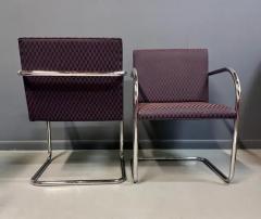 Ludwig Mies Van Der Rohe Pair of Tubular Ludwig Mies van der Rohe Brno Armchairs by Gordon International - 3716302