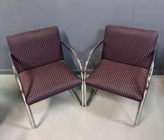 Ludwig Mies Van Der Rohe Pair of Tubular Ludwig Mies van der Rohe Brno Armchairs by Gordon International - 3716319