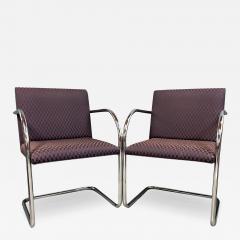 Ludwig Mies Van Der Rohe Pair of Tubular Ludwig Mies van der Rohe Brno Armchairs by Gordon International - 3719277
