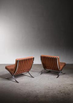 Ludwig Mies Van Der Rohe Pair of original Barcelona chairs 1st Knoll edition - 3094336