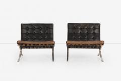 Ludwig Mies Van Der Rohe Rare Early Pair of Mies van der Rohe Barcelona Chairs Ottoman c 1960 - 4132361