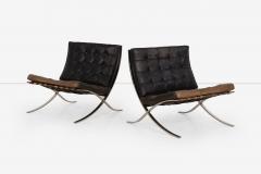 Ludwig Mies Van Der Rohe Rare Early Pair of Mies van der Rohe Barcelona Chairs Ottoman c 1960 - 4132364
