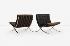 Ludwig Mies Van Der Rohe Rare Early Pair of Mies van der Rohe Barcelona Chairs Ottoman c 1960 - 4132365