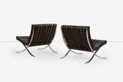 Ludwig Mies Van Der Rohe Rare Early Pair of Mies van der Rohe Barcelona Chairs Ottoman c 1960 - 4132367