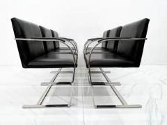 Ludwig Mies Van Der Rohe Set of 6 Ludwig Mies van der Rohe Brno Chairs in Black Leather Knoll - 3176051