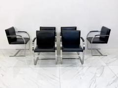 Ludwig Mies Van Der Rohe Set of 6 Ludwig Mies van der Rohe Brno Chairs in Black Leather Knoll - 3176053