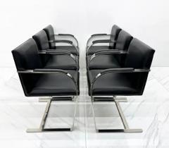 Ludwig Mies Van Der Rohe Set of 6 Ludwig Mies van der Rohe Brno Chairs in Black Leather Knoll - 3176061