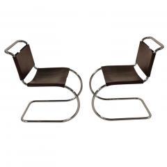 Ludwig Mies Van Der Rohe Set of 6 Mies van der Rohe Leather MR10 Dining Chairs Knoll International 1960 - 4492206