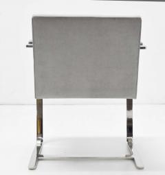 Ludwig Mies Van Der Rohe Set of Four Gray Suede Mies van der Rohe Brno Chairs - 1235214