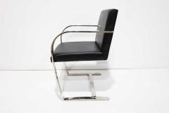 Ludwig Mies Van Der Rohe Set of Six Brno Chairs in Black Faux Leather - 1900361