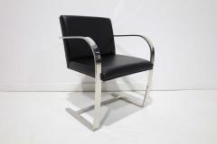 Ludwig Mies Van Der Rohe Set of Six Brno Chairs in Black Faux Leather - 1900365