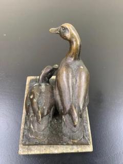 Ludwig Vordermayer Bronze Pair of Ducks by Ludwig Vordermayer on a Marble Plinth - 2487733