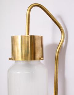 Luigi Caccia Dominioni A pair Set of four LP 10 Azucena brass and opaline glass wall sconces - 1023233