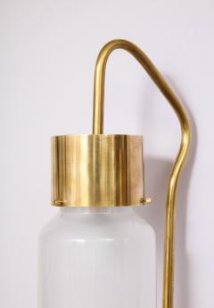 Luigi Caccia Dominioni A pair Set of four LP 10 Azucena brass and opaline glass wall sconces - 1023234