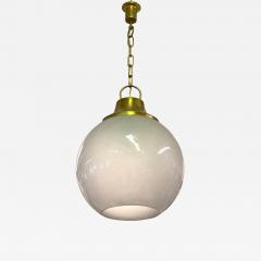 Luigi Caccia Dominioni Italian Mid Century Modern Satin Glass Brass Pendant by Luigi Caccia Dominioni - 4575405