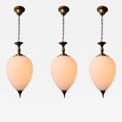 Luigi Caccia Dominioni Luigi Caccia Dominioni ceiling pendants in opaline glass and brass attributed - 4562234