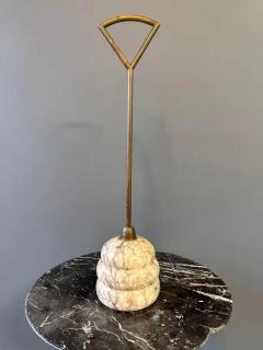 Luigi Caccia Dominioni Luigi Caccia Dominioni for Azucena Brass and Marble Doorstop Mid Century - 3651066