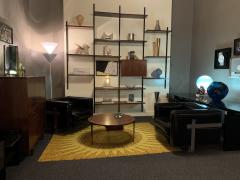 Luigi Caccia Dominioni Pair of Italian Armchairs in black vinyl and steel 1960s - 4453682