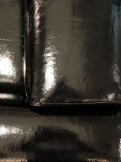 Luigi Caccia Dominioni Pair of Italian Armchairs in black vinyl and steel 1960s - 4453683