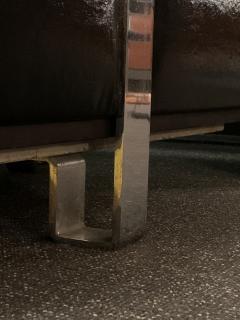 Luigi Caccia Dominioni Pair of Italian Armchairs in black vinyl and steel 1960s - 4453685