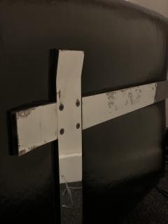 Luigi Caccia Dominioni Pair of Italian Armchairs in black vinyl and steel 1960s - 4453686