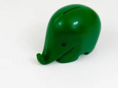 Luigi Colani Luigi Colani Drumbo Green Elephant Money Bank for Dresdner Bank 1970s - 4047076