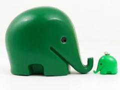 Luigi Colani Luigi Colani Drumbo Green Elephant Money Bank for Dresdner Bank 1970s - 4047170