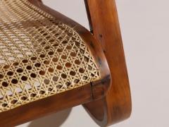 Luigi Crassevig Caned Rocking Chair Made by Porino Italy 1930s - 3650931