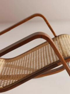 Luigi Crassevig Caned Rocking Chair Made by Porino Italy 1930s - 3650938