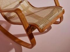 Luigi Crassevig Caned Rocking Chair Made by Porino Italy 1930s - 3791609