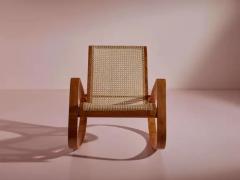 Luigi Crassevig Caned Rocking Chair Made by Porino Italy 1930s - 3791612