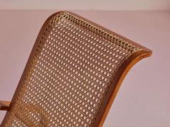 Luigi Crassevig Caned Rocking Chair Made by Porino Italy 1930s - 3791662