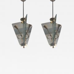 Luigi Fontana Italian Midcentury Glass Chandelier Pendant by Luigi Fontana - 1762263
