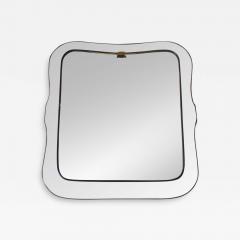 Luigi Fontana Mid Century Modern Mirror with Transparent Shaped Glass Frame Brass L Fontana - 1698331